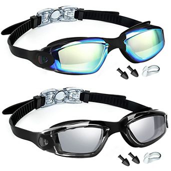 2 pc Swim Goggles Anti Fog No Leaking Adult