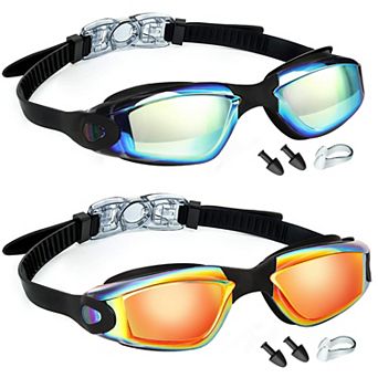 2 pc Swim Goggles Anti Fog No Leaking Adult