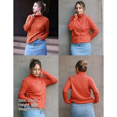 Zeagoo Turtleneck Sweater Women Fall Winter Casual Long Sleeve Knitted Clothes