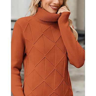 Zeagoo Turtleneck Sweater Women Fall Winter Casual Long Sleeve Knitted Clothes
