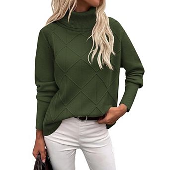 Zeagoo Turtleneck Sweater Women Fall Winter Casual Long Sleeve Knitted Clothes