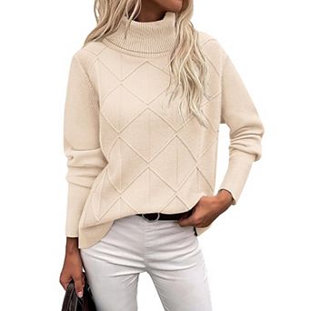 Zeagoo Turtleneck Sweater Women Fall Winter Casual Long Sleeve Knitted Clothes
