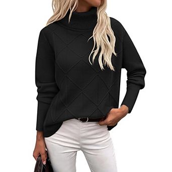 Zeagoo Turtleneck Sweater Women Fall Winter Casual Long Sleeve Knitted Clothes