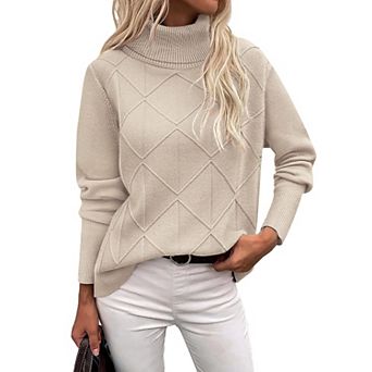 Zeagoo Turtleneck Sweater Women Fall Winter Casual Long Sleeve Knitted Clothes
