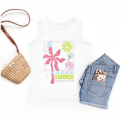 Summer Icons Colorful Puff Print - Youth Tank Top