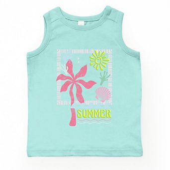 Summer Icons Colorful Puff Print - Youth Tank Top
