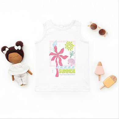 Summer Icons Colorful Puff Print - Toddler Graphic Tank