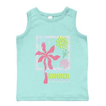 Summer Icons Colorful Puff Print - Toddler Graphic Tank