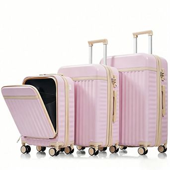 Trikiousd Luggage Set of 3, 20inch with USB Port, ABS Hard Shell Luggage with Spinner Wheels