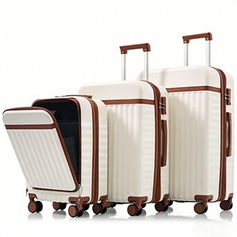 Trikiousd Luggage Set of 3, 20inch with USB Port, ABS Hard Shell Luggage with Spinner Wheels