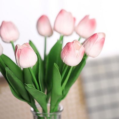 Tulips Artificial Flowers Real Touch PU Faux Decor