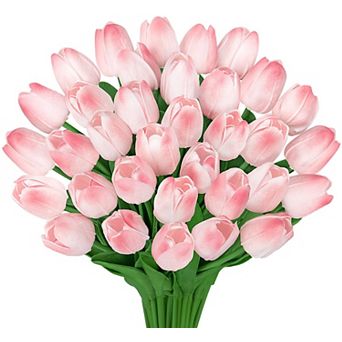 Tulips Artificial Flowers Real Touch PU Faux Decor