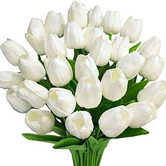 Tulips Artificial Flowers Real Touch PU Faux Decor