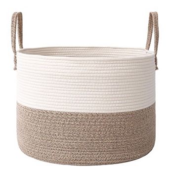 Cotton Rope Blanket Basket Laundry Hamper Storage Bin Gift Basket