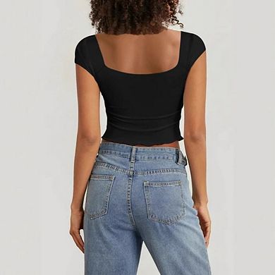 Y2k Halter Neck Tank Top Slim Fit Backless Tie-Back Summer Top