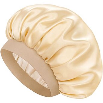 Double Layer Satin Silk Sleep Cap Soft-Lined Designed for Curly Hair