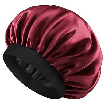 Double Layer Satin Silk Sleep Cap Soft-Lined Designed for Curly Hair