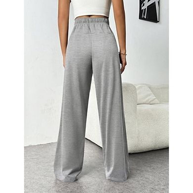 Womens High Waisted Baggy Sweatpants Casual Wide Leg Drawstring Pants with Pockets
