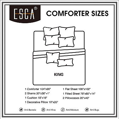 Grey and Black Comforter Set with Sheets