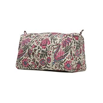 Cotton Hand Block Floral Toiletry Bag
