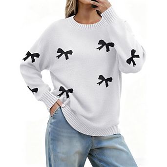 Zeagoo Women's Fall Crewneck Ribbed Knit Pullover Sweater, Loose Fit Basic Long Sleeve Tops
