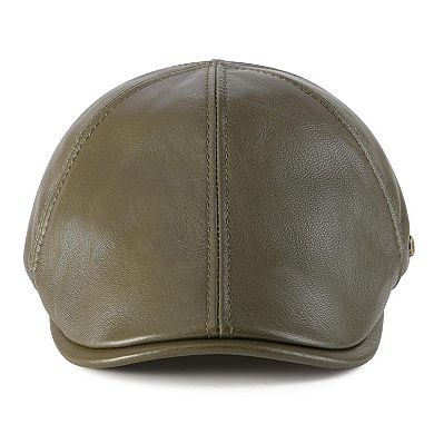 Leather Newsboy Cabbie Cap Hat