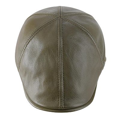 Leather Newsboy Cabbie Cap Hat