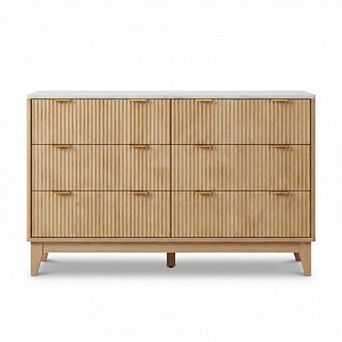 ANIXOL Wave-Pattern Six-Drawer Cabinet，Imitation Marble