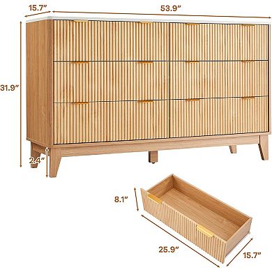 ANIXOL Wave-Pattern Six-Drawer Cabinet，Imitation Marble