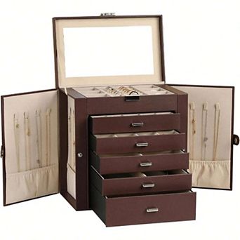 6 tier Jewelry Organizer with Mirror and Hooks
