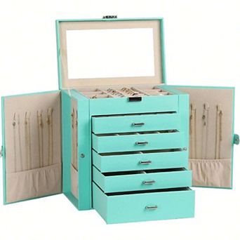 6 tier Jewelry Organizer with Mirror and Hooks