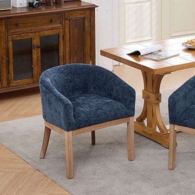 Pnronnc Modern Barrel Chairs Upholstered Dining Chairs with Arms 19" Accent Chairs Reading Armchair