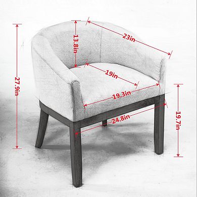 Pnronnc Modern Barrel Chairs Upholstered Dining Chairs with Arms 19" Accent Chairs Reading Armchair