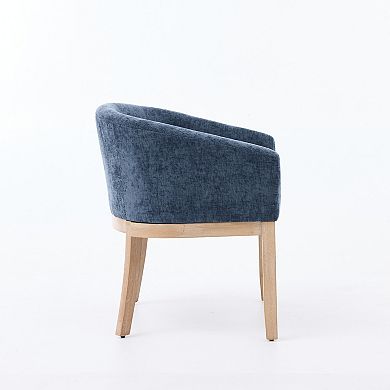 Pnronnc Modern Barrel Chairs Upholstered Dining Chairs with Arms 19" Accent Chairs Reading Armchair