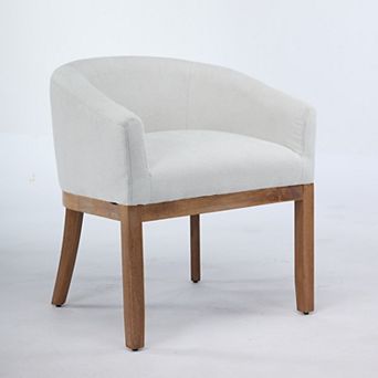 Pnronnc Modern Barrel Chairs Upholstered Dining Chairs with Arms 19" Accent Chairs Reading Armchair