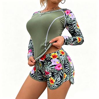 Women's Long Sleeve Two Piece Swimsuit