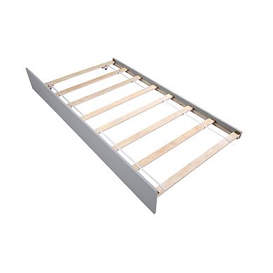 Pnronnc Twin Size Bed with Trundle Bed, No Box Spring Needed Platform Bed Frame