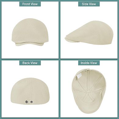 Newsboy Hat Men's Cotton Blend Flat Hat Size M