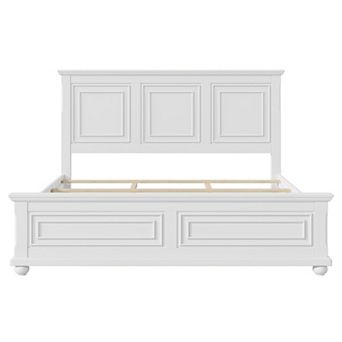 Pnronnc Traditional Platform Bed with Tall Headboard Wingback Bed