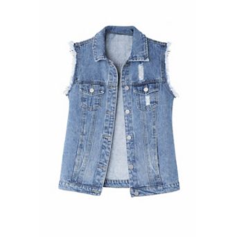Women Slim Fit Denim Vest Top