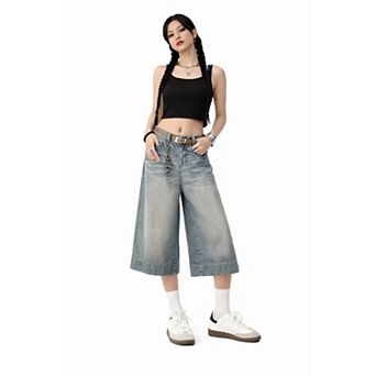 Women Wide Fit Denim Shorts