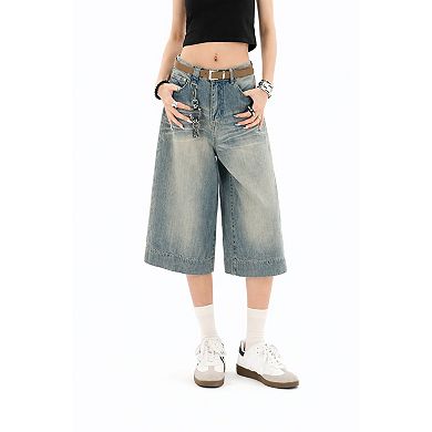 Women Wide Fit Denim Shorts