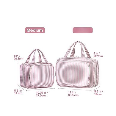 Striped Hanging Toiletry Bag Makeup Organizer