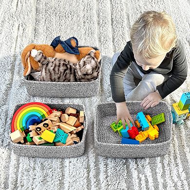 3Pack Rope Shelf Basket Woven Organizing Bins Gift Basket