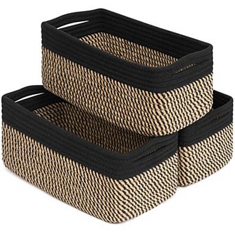 3Pack Rope Shelf Basket Woven Organizing Bins Gift Basket