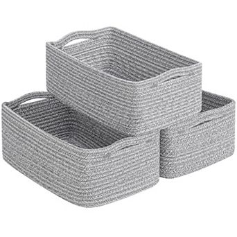 3Pack Rope Shelf Basket Woven Organizing Bins Gift Basket