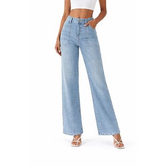 Relaxed Fit Wide Leg Jeans Women