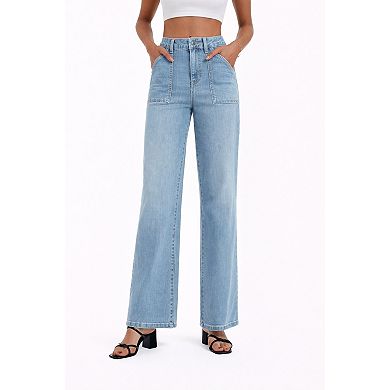 Relaxed Fit Wide Leg Jeans Women
