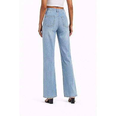 Relaxed Fit Wide Leg Jeans Women