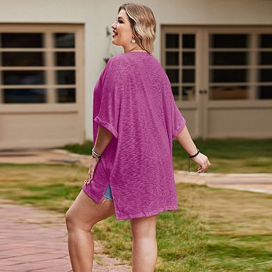 Plus Size Cardigan for Women Half Sleeve Lightweight Cover Up